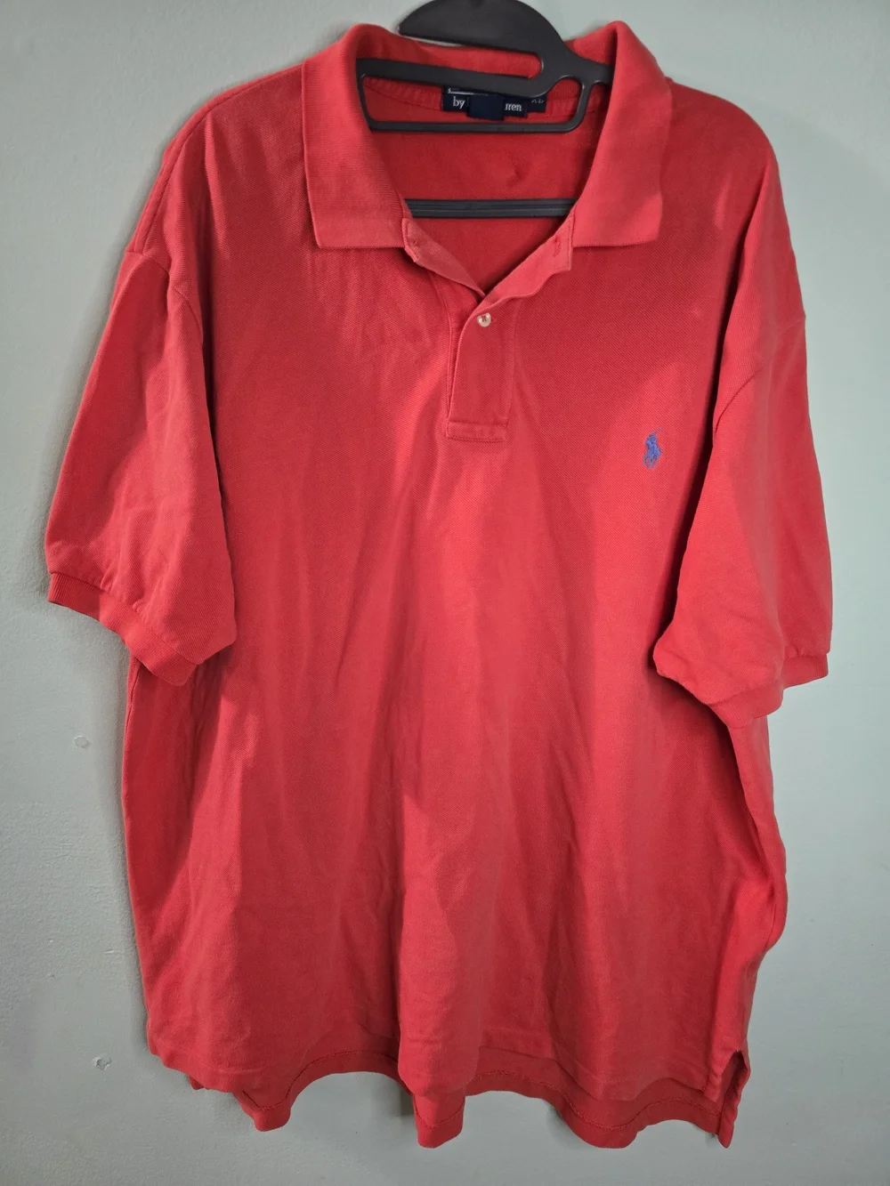 Polo by Ralph Lauren Men's Coral Short Sleeve Polo with Blue Pony Size XL